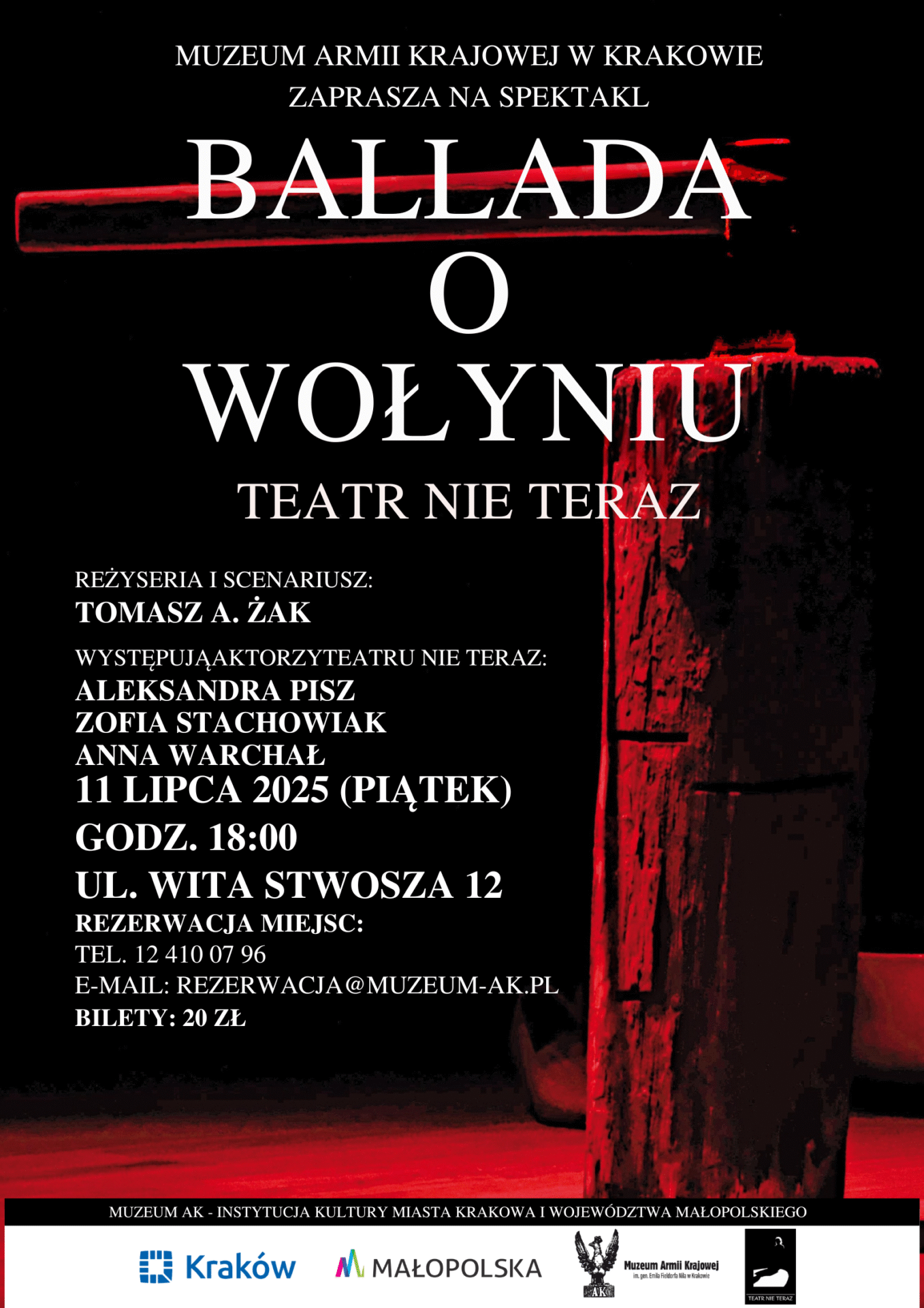 plakat BALLADA O
WOŁYNIU
TEATR NIE TERAZ